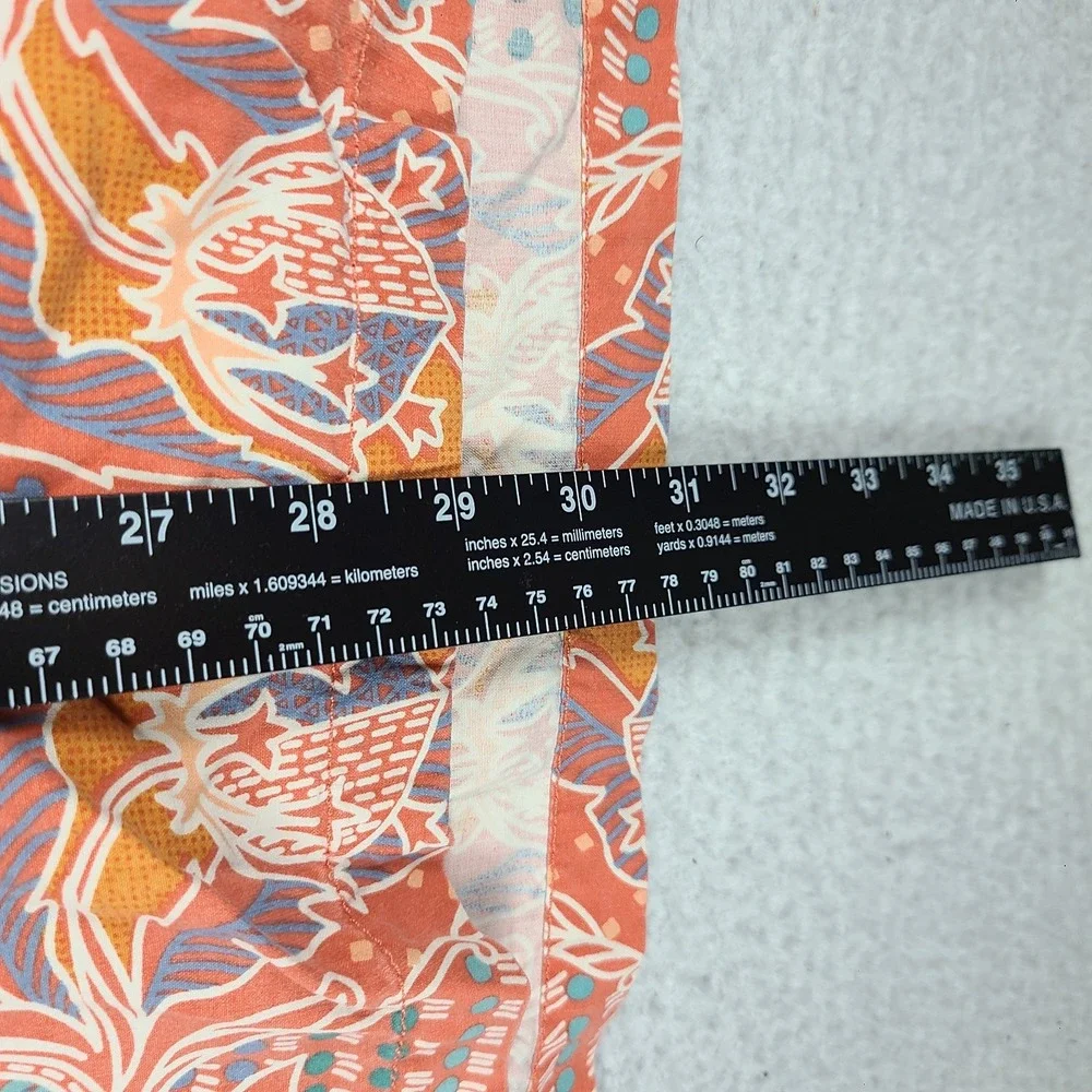 Tommy Bahama Shirt Mens Large Orange Blue Island Modern Fit Hawaiian Button Up